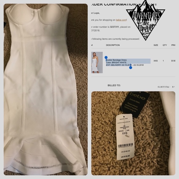 bebe bustier bandage dress